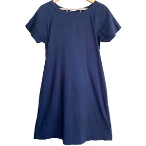 THEORY Linen Blend Preppy Lace-Up Back Minimalist A-Line Dress 4 Nautical Summer